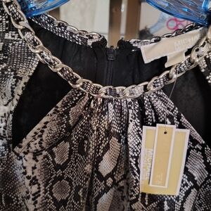 Michael Kors Black and White Snake Print Dress